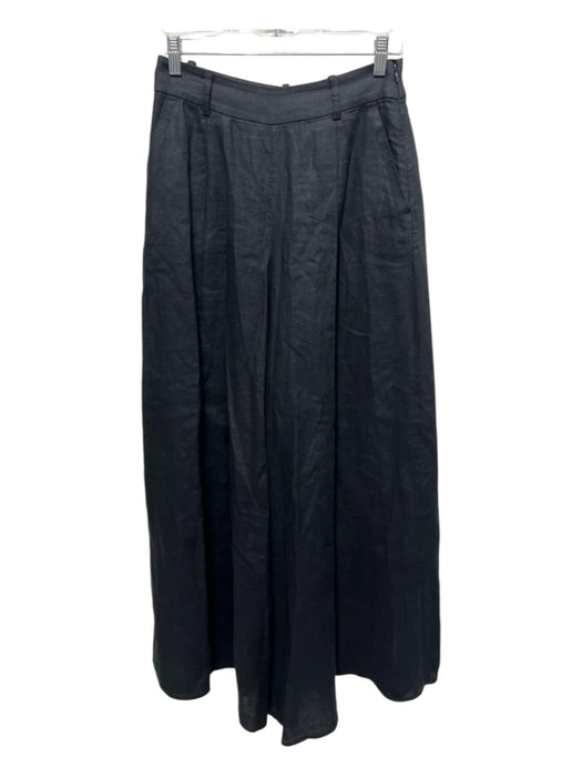 Banana Republic Size 0 Black Linen High Waist Trouser Wide Leg Pants Black / 0