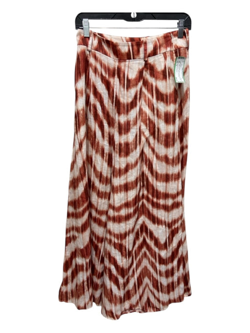 Banana Republic Size 0 Red & White Linen Tie Dye High Rise Wide Leg Pants Red & White / 0