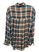 Pilcro Size XS Blue, Orange, Green Viscose Blend Long Sleeve Plaid Pockets Top Blue, Orange, Green / XS