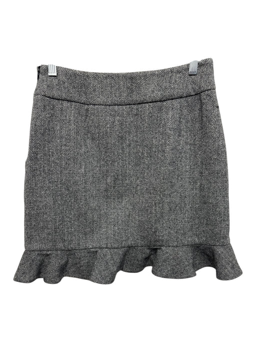 Harvey Faircloth Size 4 Gray & Black Print Wool Blend Herringbone Pockets Skirt Gray & Black Print / 4