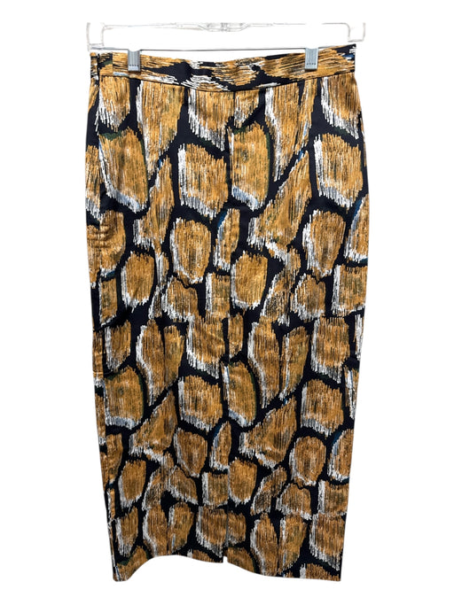 Hunter Bell Size 2 Black & Mustard Cotton Back Zip Aventurine Pencil Skirt Black & Mustard / 2