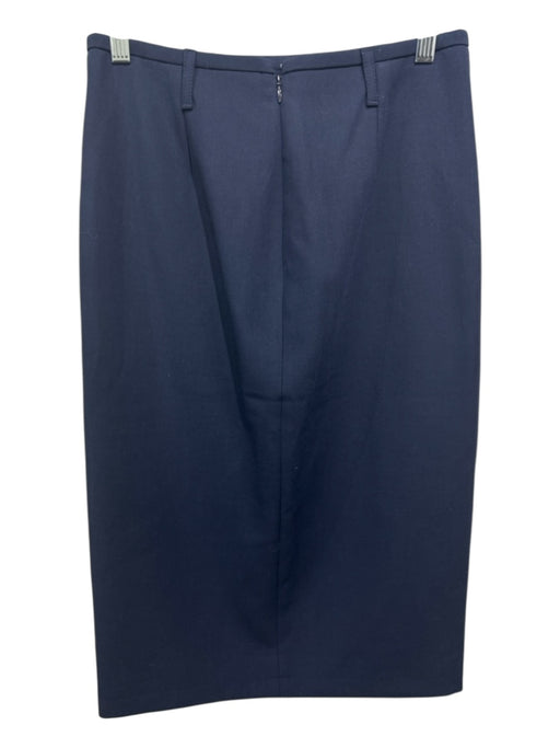 J Crew Size 2 Navy Polyester Belt Loops Front Slit Skirt Navy / 2