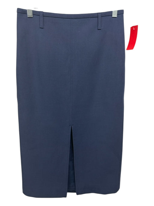 J Crew Size 2 Navy Polyester Belt Loops Front Slit Skirt Navy / 2