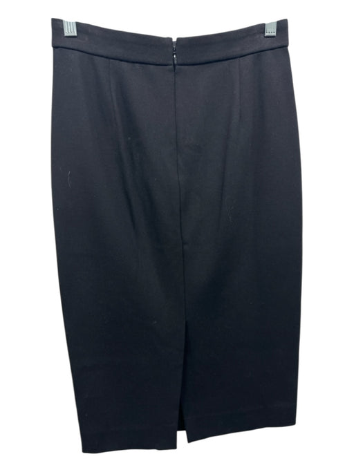 J Crew Size 2 Black Viscose Back Zip Below the Knee Skirt Black / 2