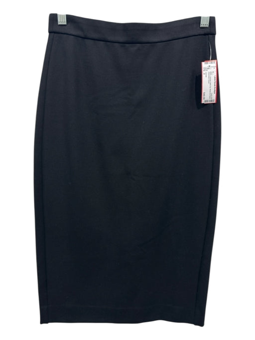 J Crew Size 2 Black Viscose Back Zip Below the Knee Skirt Black / 2