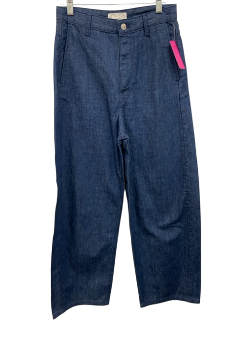 COS Size 4 Dark Wash Cotton High Rise Wide Leg Zip Fly Pants Dark Wash / 4