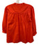 XiRENA Size S Orange Cotton Long Sleeve Split Neck pleats Top Orange / S