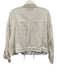 Blank NYC Size XS White Cotton & Linen Long Sleeve Buttons Crop Overshirt Top White / XS