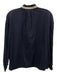 Sundry Size 1 Navy & white Cotton Long Sleeve Button Up Sheer High Neck Top Navy & white / 1
