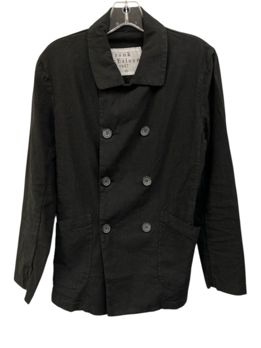 Frank & Eilen Size XS Black Cotton & Flax Long Sleeve Buttons Jacket Black / XS