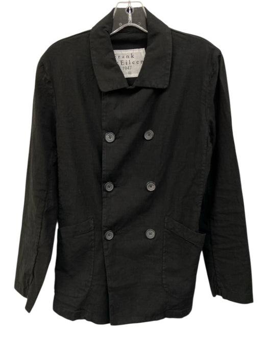 Frank & Eilen Size XS Black Cotton & Flax Long Sleeve Buttons Jacket Black / XS
