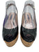 Stuart Weitzman Shoe Size 8 Black & Beige Patent Leather Cork Wedge Wedges Black & Beige / 8