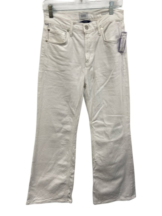 Citizens of Humanity Size 26 White Cotton Denim Zip Fly High Rise Boot Cut Jeans White / 26