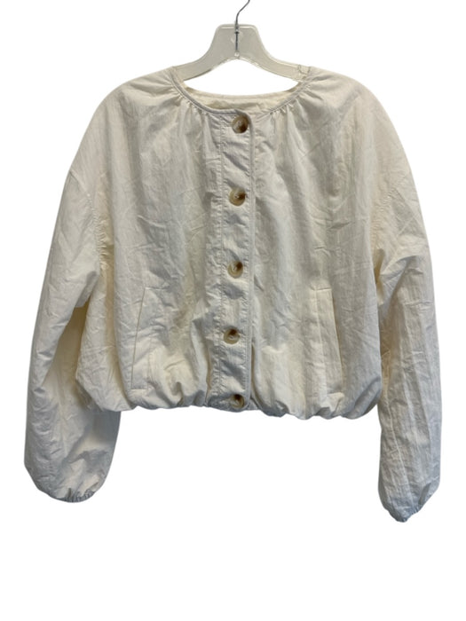 Sanctuary Size XS Off White Cotton Button Close Elastic Waist Puff Jacket Off White / XS