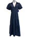 Brochu Walker Size XS Dark Wash Cotton Collar Neck Button Down Tiered Dress Dark Wash / XS