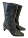 Lafayette 148 Shoe Size 38 Black Leather Gold Zipper Half Calf Boots Black / 38
