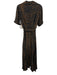 Staud Size 2 Black & Brown Rayon Blend Animal Stripe Short Sleeve Collared Dress Black & Brown / 2
