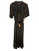 Staud Size 2 Black & Brown Rayon Blend Animal Stripe Short Sleeve Collared Dress Black & Brown / 2