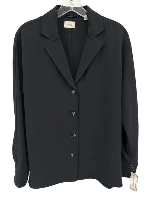 Wilfred Size XS Black Polyester Button Front Button Wrists Collared Jacket Black / XS