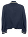 Tory Burch Size 0 Navy Blue & White Polyester Blend Contrast Trim Cropped Jacket Navy Blue & White / 0