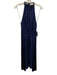A.L.C. Size 4 Navy Blue Polyester Sleeveless Pleated Button Back Midi Dress Navy Blue / 4