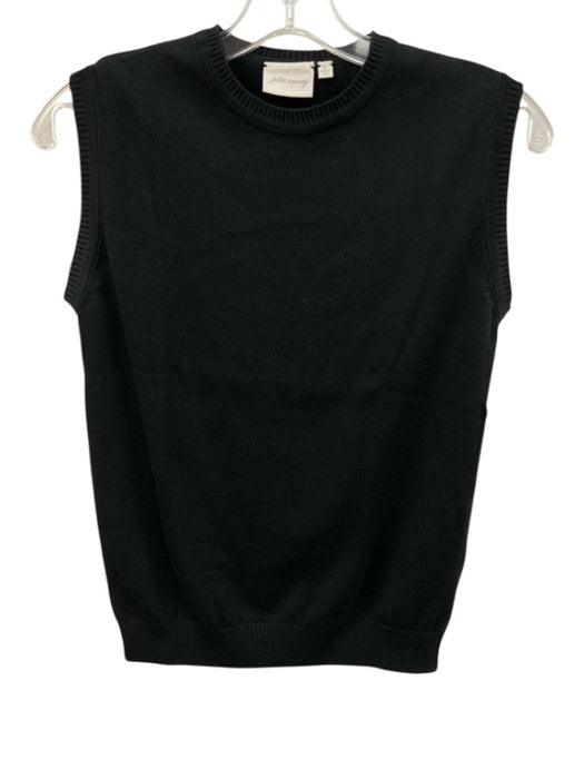Julia Amory Size Small Black Cotton Blend Sleeveless Ribbed Knit Sweater Black / Small