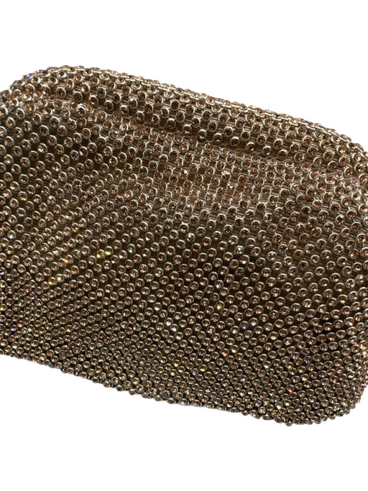 Loeffler Randall Pink Rhinestone Gold hardware Chain Mesh Chain Strap Clutch Bag Pink / Mini