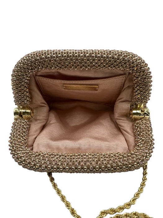 Loeffler Randall Pink Rhinestone Gold hardware Chain Mesh Chain Strap Clutch Bag Pink / Mini