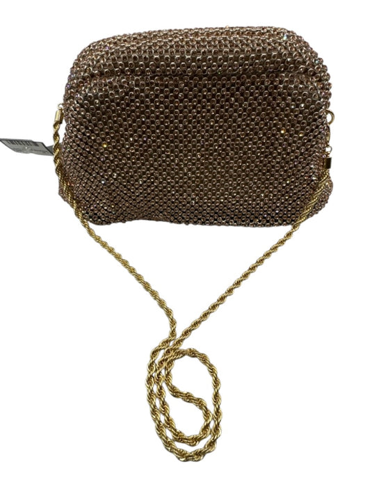 Loeffler Randall Pink Rhinestone Gold hardware Chain Mesh Chain Strap Clutch Bag Pink / Mini