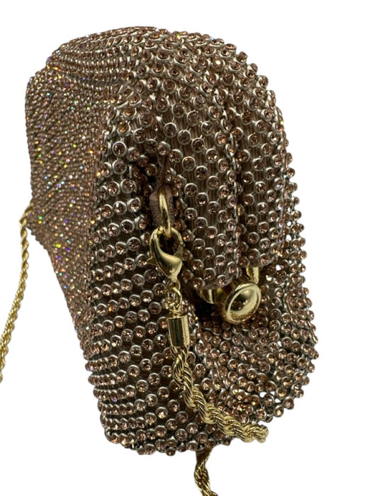 Loeffler Randall Pink Rhinestone Gold hardware Chain Mesh Chain Strap Clutch Bag Pink / Mini