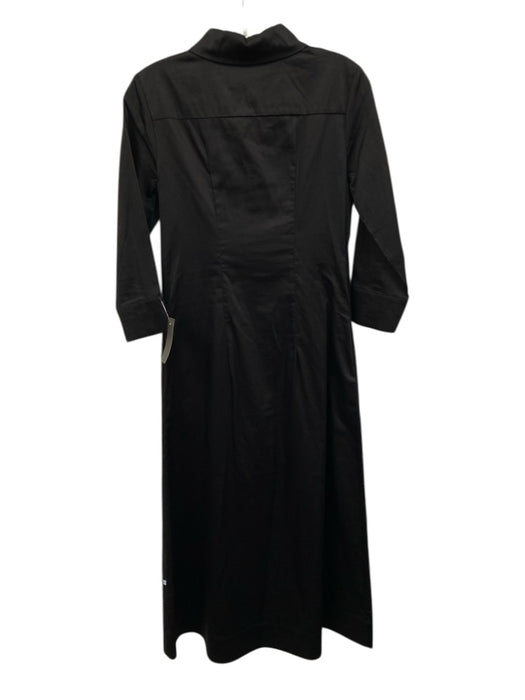 Perlavera Size XS Black 100% Cotton Long Sleeve Button Up Maxi Dress Black / XS