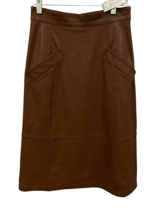 Kobi Halperin Size 4 Light Brown 100% Lamb Leather Front Pocket A Line Dress Light Brown / 4
