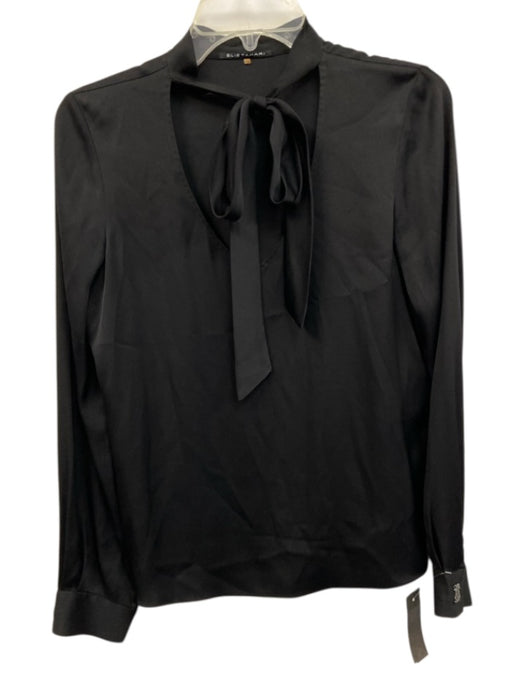 Elie Tahari Size XS Black Silk Long Sleeve Blouse Black / XS
