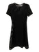 Donna Karan Size XS Black Polyester Blend Overlay Short Sleeve Above Knee Dress Black / XS