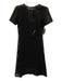 Donna Karan Size XS Black Polyester Blend Overlay Short Sleeve Above Knee Dress Black / XS