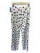 Tuckernuck Size M White & Navy Polyester Polka Dots Side Zip Boot Cut Pants White & Navy / M