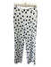 Tuckernuck Size M White & Navy Polyester Polka Dots Side Zip Boot Cut Pants White & Navy / M