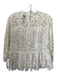 HD in Paris Size 4 Cream White Cotton Lace Overlay Paisley Long Sleeve Top Cream White / 4