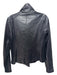Vince Size M Black Leather Cotton Lining Stitch Detail Wrap Collar Jacket Black / M