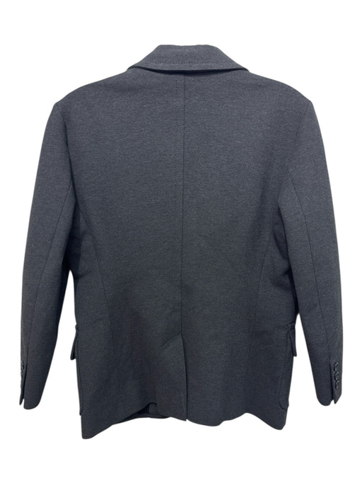 Derek Lam Size 6 Charcoal Gray Cotton Faux Pockets Pleated Detail Blazer Jacket Charcoal Gray / 6