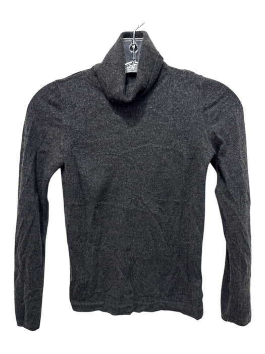 Brunello Cucinelli Size XXS Heather Gray Cashmere Blend Turtle Neck Cropped Top Heather Gray / XXS