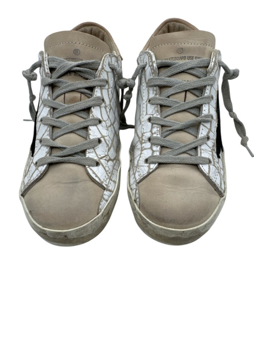 Golden Goose Shoe Size 36 WHite, Black, Gray Leather Low Top lace up Sneakers WHite, Black, Gray / 36