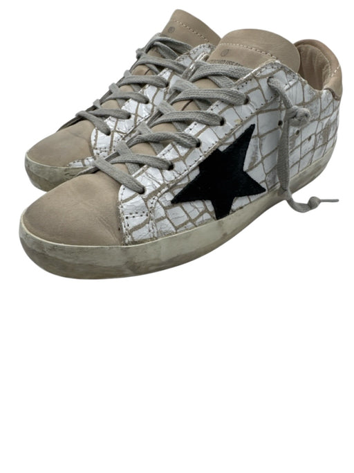 Golden Goose Shoe Size 36 WHite, Black, Gray Leather Low Top lace up Sneakers WHite, Black, Gray / 36