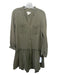 Maeve Size 0 Sage green Cotton Gauze 1/2 Button Long Sleeve Knee length Dress Sage green / 0