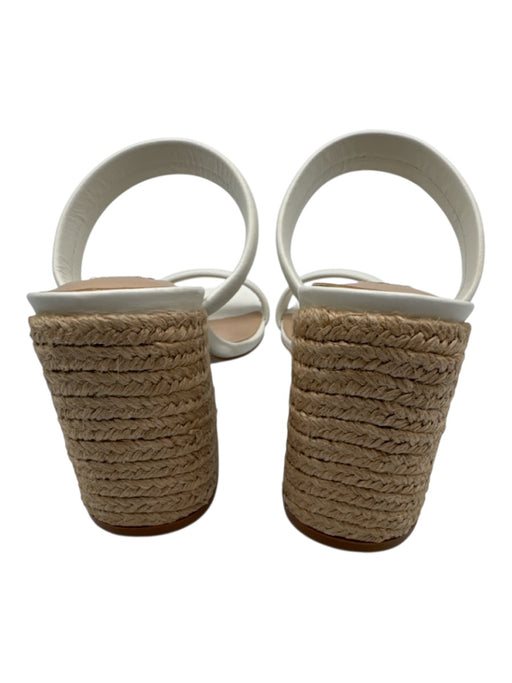 Steve Madden Shoe Size 5.5 White Leather Upper Espadrille Block Heel Sandals White / 5.5