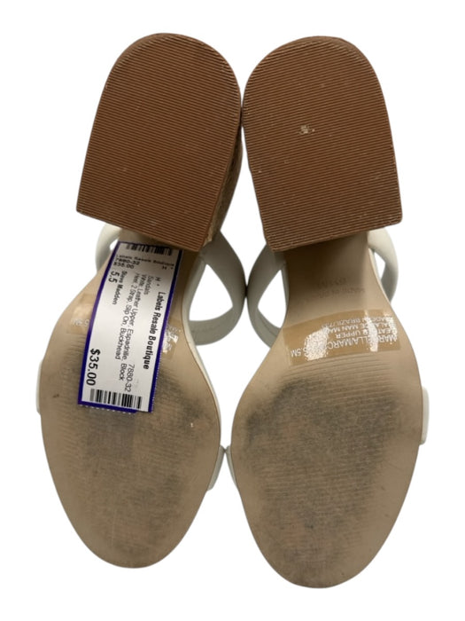 Steve Madden Shoe Size 5.5 White Leather Upper Espadrille Block Heel Sandals White / 5.5