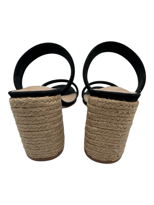 Steve Madden Shoe Size 5.5 Black Suede Espadrille Block Heel 2 Strap Sandals Black / 5.5
