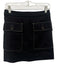 J Crew Size 2 Black Linen & Polyester Contrast Stitch Flap Pockets Mini Skirt Black / 2
