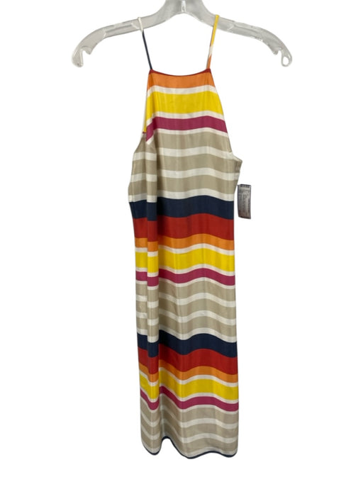 Trina Turk Size 2 Red, Blue, Multi Acetate & Viscose Sleeveless Stripe Dress Red, Blue, Multi / 2