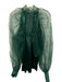 Kimberly Goldson Size XS Green Polyester Long Sleeve Sheer Sleeve Tie Neck Top Green / XS